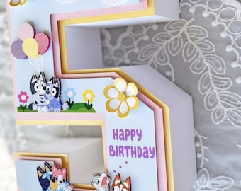 3D 9&#39;&#39; Tall Dog BIRTHDAY NUMBERS ( party decoration),  Custom
