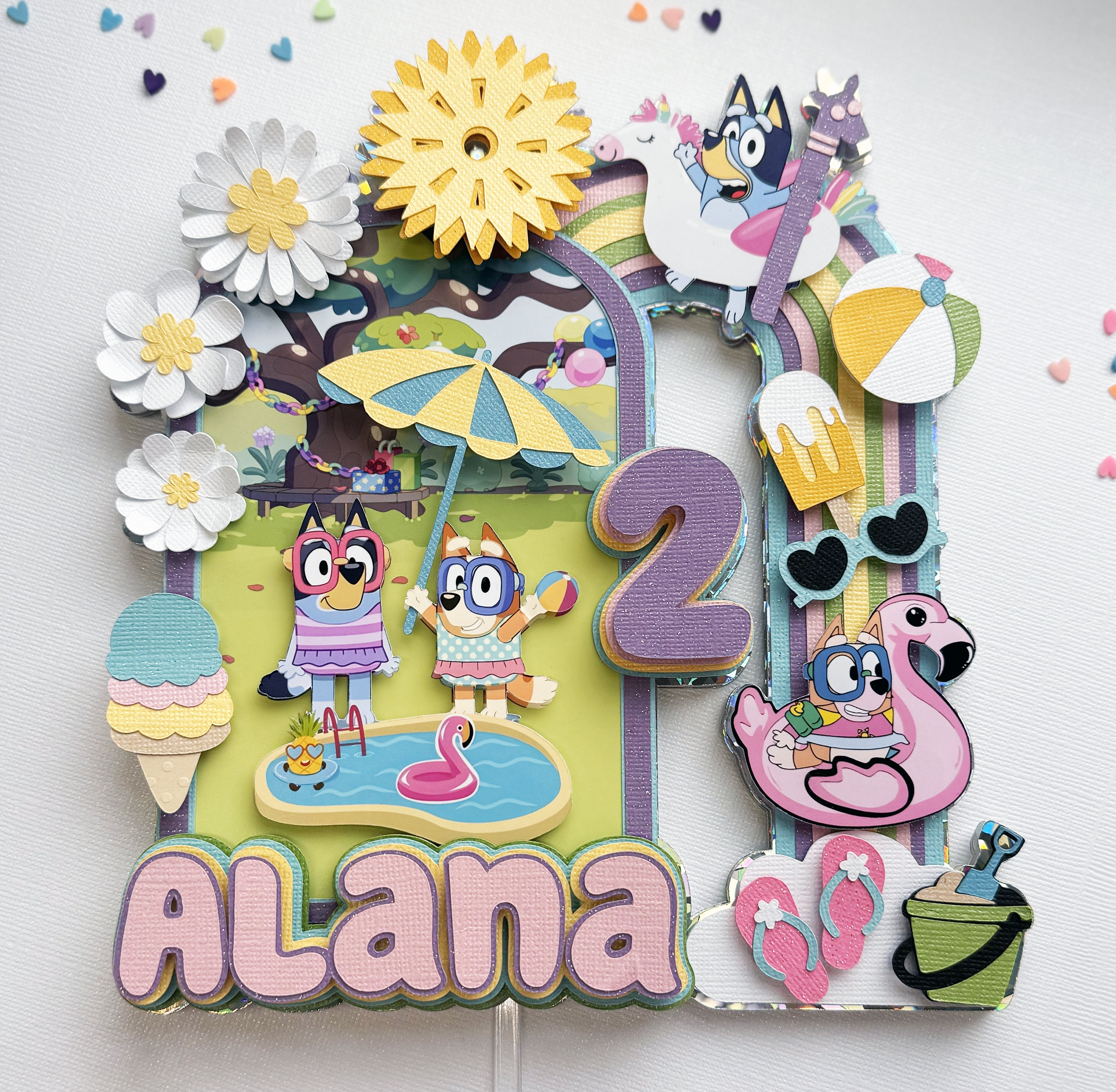 Inspired Dog Summer Time cake topper