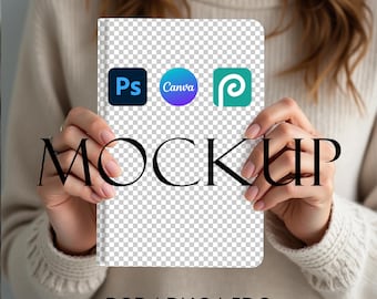 AOP Hardcover Notebook Mockup PSD Canva Blank Notebook Journal Mockups JPG | Journal Mockup | Journal Canva Mockup | Boho Journal Mockup