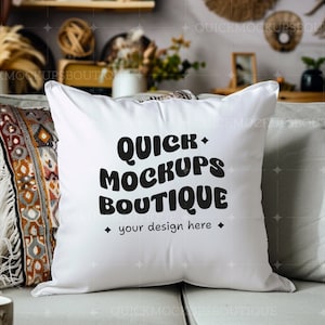 Decorative Pillow Mockup Accent Pillow Mockup Cozy Pillow Photo Design Boho Mock Up PNG Digital Download  Mockup Photo Product mockup