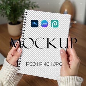 Spiral Notebook Mockup PSD Canva Pusty Spiral Notebook Journal Mockups Png | Spiral Journal Mockup | Journal Mockup Boho Journal Mockup