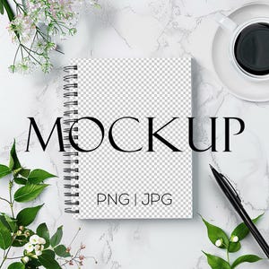 Spiral Notebook Mockup JPG\PNG Pusty Spiral Notebook Mockup Planer Paczka makiet dziennika Makieta Boho Makieta Książki Spiral Journal