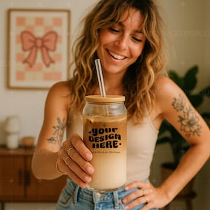 16 oz Glass Can Mockup JPG | Sipp, Digital Download