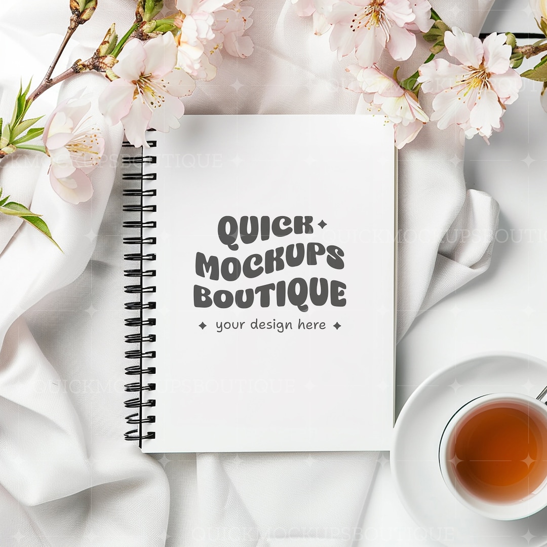 Spiral Notebook Mockup Blank Spiral Notebook Mockup Planner Mockup ...