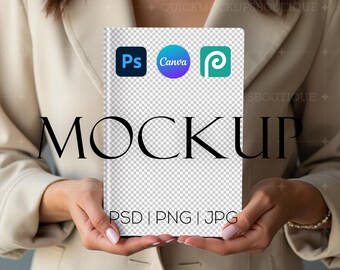 AOP Hardcover Notebook Mockup PSD Canva Blank Notebook Journal Mockups JPG | Journal Mockup | Journal Canva Mockup | Boho Journal Mockup