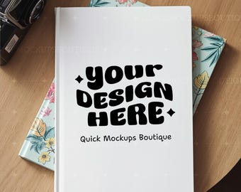 Maqueta de cuaderno de tapa dura / Portada de cuaderno en blanco JPG (Descarga digital)