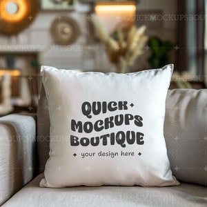 Decorative Pillow Mockup Accent Pillow Mockup Cozy Pillow Photo Design Boho Mock Up PNG Digital Download  Mockup Photo Product mockup