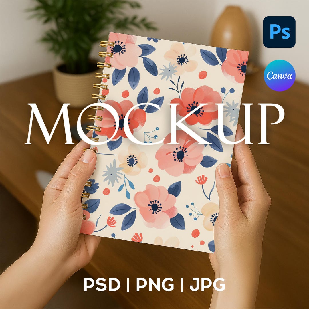 Golden Spiral Notebook Mockup: PSD, PNG, JPG Journal (digital Download ...