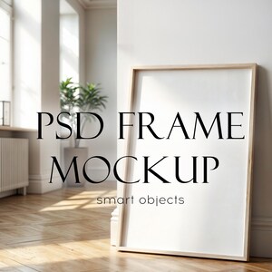 Frame PSD Mockup DIN A ratio | Frame Wall Art Mockup PSD | Interior Wooden Frame Mockup | Mockup smart objects | Psd Mockup