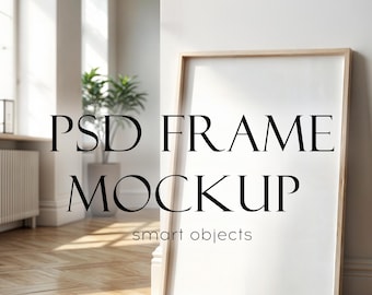 Wooden Frame Mockup PSD | DIN A Ratio, Smart Objects (Digital Download)