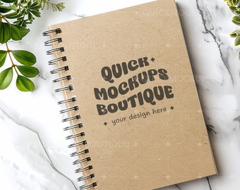 Spiral Notebook Mockup - Boho Style Planner Mockup (PNG Digital Download)