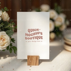 Maquete de mesa de casamento, maquete de cartão comemorativo, maquete de placa de mesa 5x7, maquete de placa de mesa de casamento, maquete de número de mesa, maquete de menu de bar