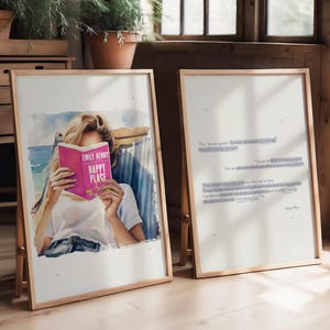 SET OF 2 Emily Henry Book Prints | Happy Place, Beach Read, Funny Story, Book Lovers (Digital Download)
