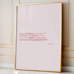 Personalized Annotated Book Quote Print in White and Green | Add your OWN BOOK QUOTE (Digital Download)