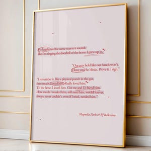 Magnolia Parks Buchdruck | Magnolia Parks Universum, Daisy Haites | Kommentierter Buchzitatdruck in Pink und Rot (Digitaler Download)