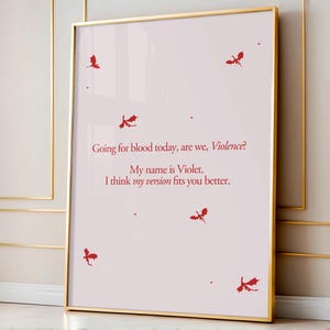 Fourth Wing Book Print in Pink and Red (Digital Download)