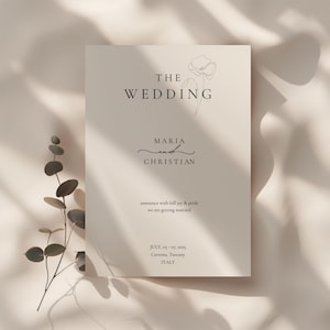 Modello | Pannello dei cocktails signature di matrimonio | elegante & minimalista