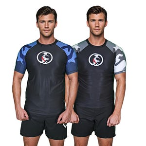 KOMBAT USA Short Sleeve Rash Guard Kc Ocean & Snow, MMA, Bjj Compression Short Sleeve, Jiu Jitsu, Men’s Bjj, No Gi Rash guard