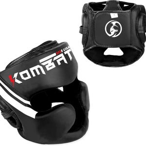 Kombat USA Boxing Head Guard, Lightweight Safety Headgear for Adults, Pre-Curved Design for MMA Muay Thai, Kickboxing, Competition, Training