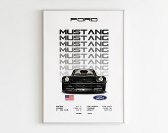 Ford Mustang Hoonıcorn RTRR Hyper Car Poster Instant Digital Download for Boys Room Decor for Kids Room & Home Office Wall Art Decor