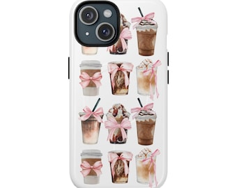 Coffee Lover's Tough Magnetic Case | Cute Drink Pattern, iPhone Case, Gift for Her, Durable Phone Cover, Girly Phone Accessory