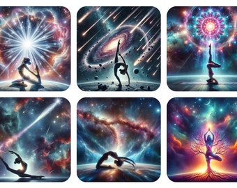 Cosmic Yoga Poses Art Prints: Celestial Body & Universe-Inspired Wall Decor - 50 Images