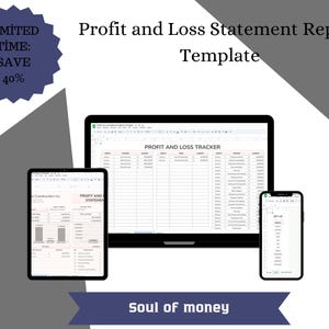 Profit and Loss Statement Report Template | Business Financial Tracker | Easy to Use, Editable, Printable | Small Business Accounting Tool