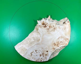 Tabla de madera de álamo: reloj de resina epoxi con borde vivo (13,77 pulgadas)