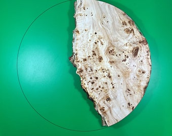 Tabla de madera de álamo: canto vivo redondo para reloj de resina epoxi (15,74 pulgadas)