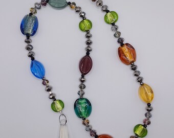 Artisan Glass and Crystal Single Strand Suncatcher - 22" - w/Prism - Sparkle - Sun Catcher -Window Decor - Mother's Day Gift - Boho