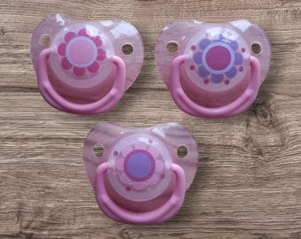 Reborn baby doll magnetic dummy, pacifier, soother flower design reborns
