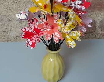 Bouquet de fleurs en origami, Fleurs de cerisiers, art, déco, papier japonais, Oriflow, sakura, cadeau anniversaire pour fille