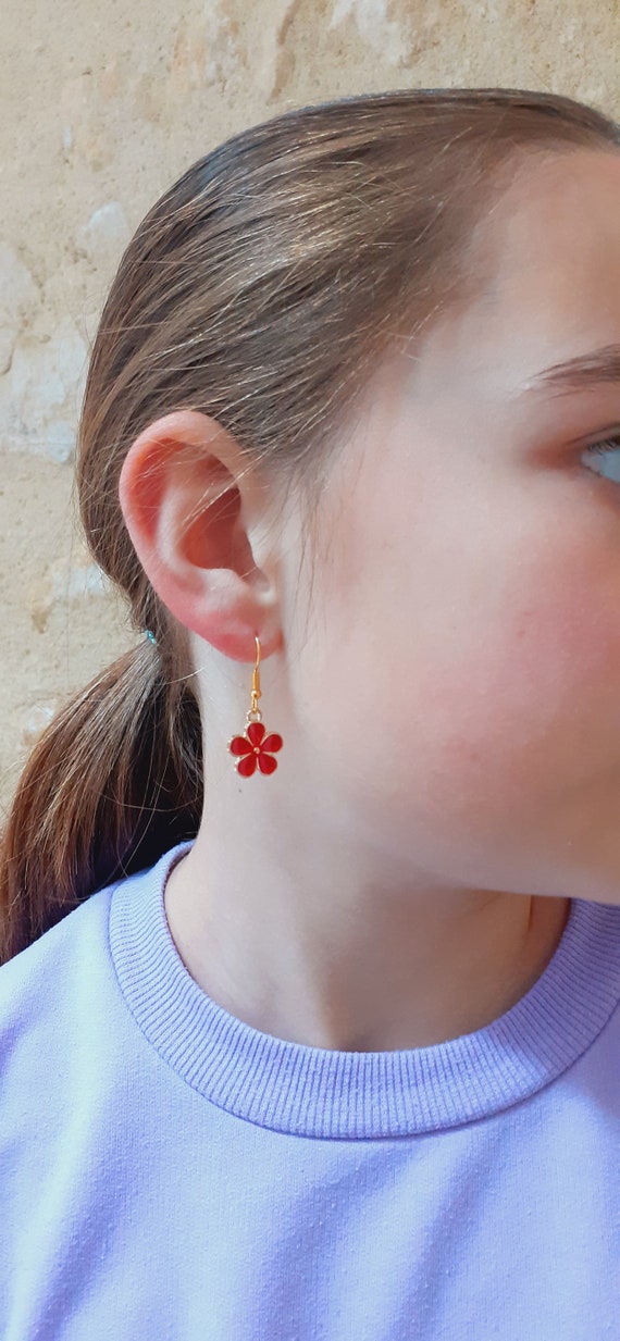 Flower Earrings for Girls, Original Gift Idea for 10 Year Old Girl