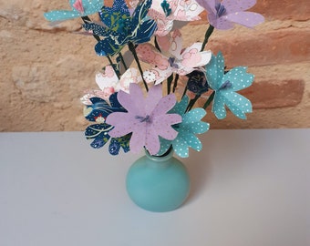 Bouquet de fleurs en origami, Fleurs de cerisiers, art, déco, papier japonais, Oriflow, fête des mères, fête mamie