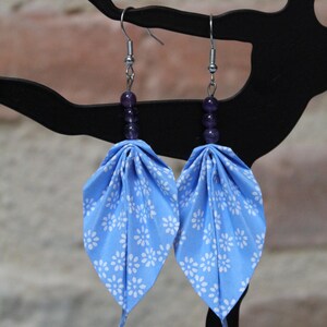 Boucles d'oreilles papier japonais, idée cadeau femme, papier japonais, Oriflow