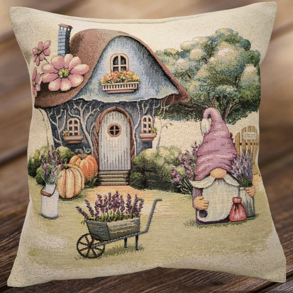 Housse de coussin résidence d'été du gnome