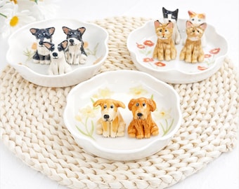 Personalized Pet Ring Dish, New Dog Mom Jewelry Tray, Custom Dog Cat Portrait Dish, Handmade Pet Lover Gift, Memorial Gift, Bridesmaid Gift