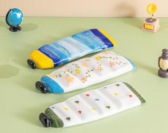 Spersonalizowana ceramiczna podstawka na pędzle, organizer na pędzle artystyczne, spersonalizowane podstawki na pędzle, prezent dla artysty, prezent na Boże Narodzenie