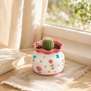 Handmade Mini Ceramic Planter, Small Succulent, Cute Cactus Pot, Desktop Plant Decor, Gift for Plant Lovers, Housewarming Gift,New Home Gift