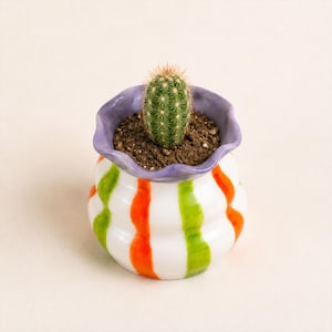 Handmade Mini Ceramic Planter, Small Succulent, Cute Cactus Pot, Desktop Plant Decor, Gift for Plant Lovers, Housewarming Gift,New Home Gift