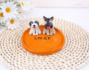 Custom Pet Jewelry Dish, Personalized Ceramic Ring Tray, 3D Dog Cat Sculpture, Handmade Trinket Tray, Catchall Key Bowl, Gift for Pet Lovers