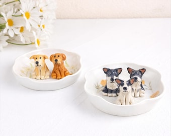 Personalisiertes Haustier Schmucktablett, benutzerdefinierte Haustier Porträt Schale, handgemachte Keramik Ringschale, Haustier Erinnerung Geschenk, Hund Katze Liebhaber Geschenk, Brautjungfer Geschenk