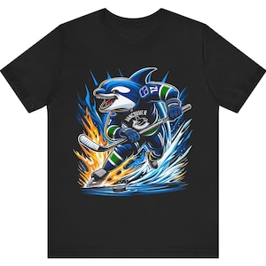 Vancouver Canucks Hockey Team -  You won&#39;t Pass through Fin! - Graphic Sport Canucks Fan Black T-Shirt   - Unofficial Funny Design