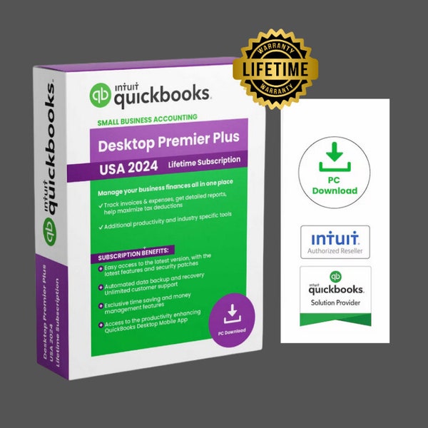 QuickBooks Desktop Premier Plus 2024 | No Payroll Included, Latest US Updatable Version For Managing and Accounting Business