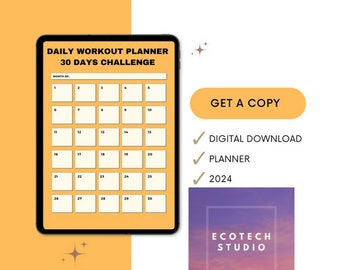 Workout Planner for Gym, Handmade Designed Compatible with Windows - Business Planner Templates