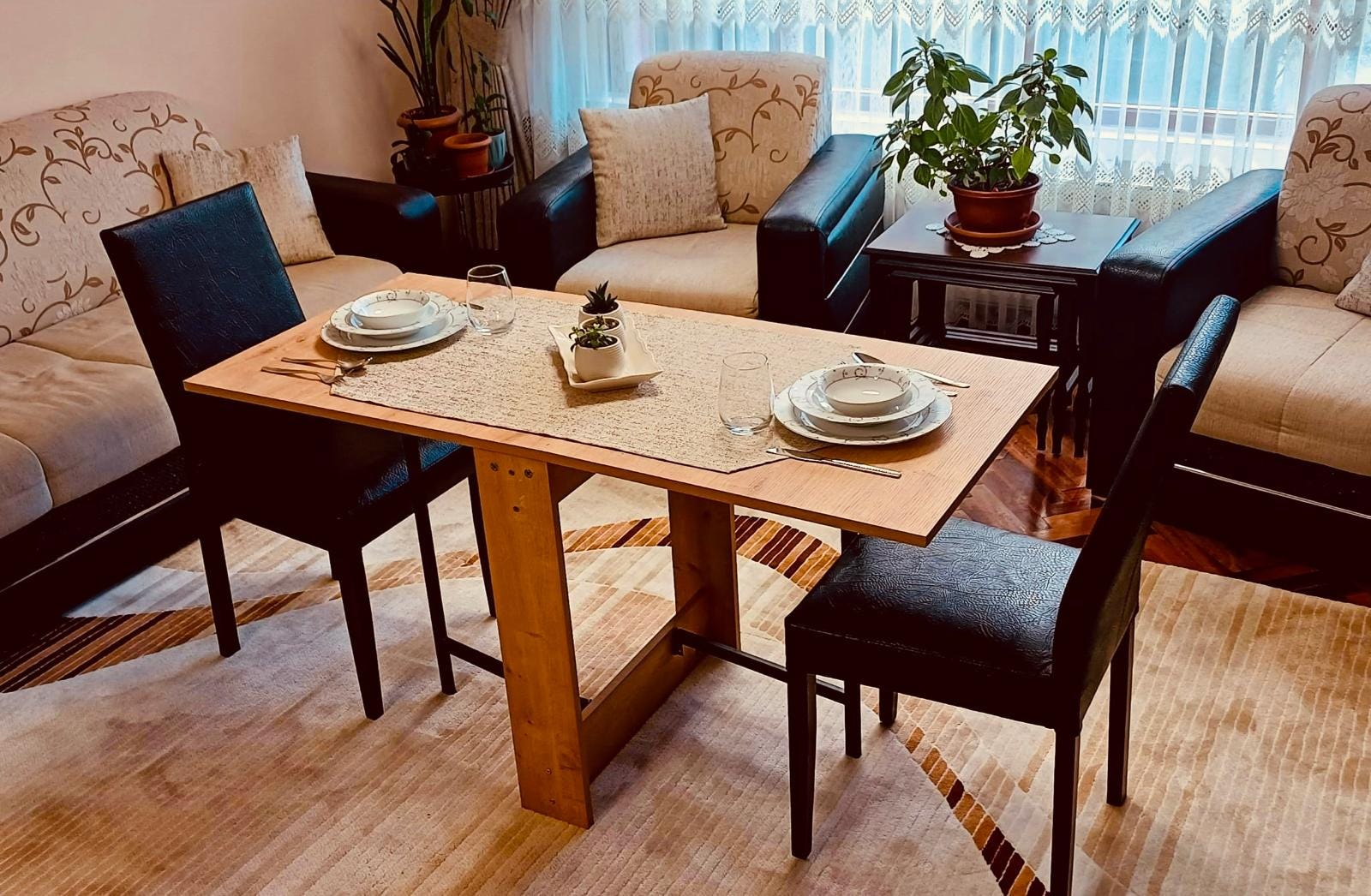 Wooden Folding Kitchen Table, Portable Folding Dining Table, Wooden ...