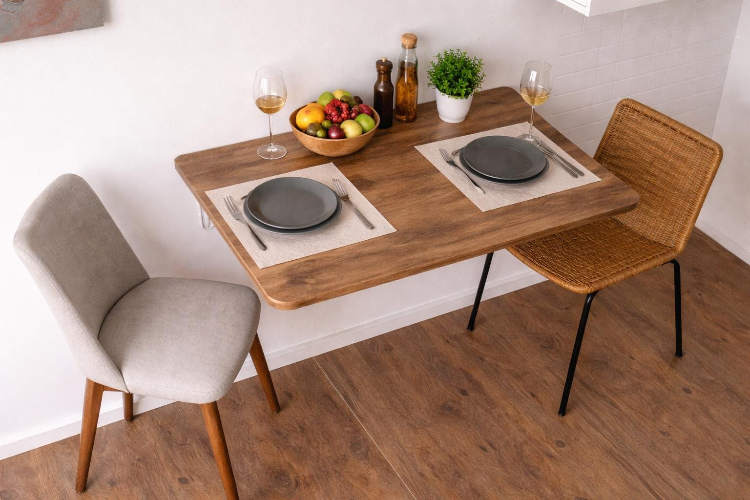 Tavolo Da Pranzo Pieghevole Rotondo In Legno – Salvaspazio, Struttura A X, Per 2-4 Persone, Adatto A Cucina, Soggiorno E Ufficio