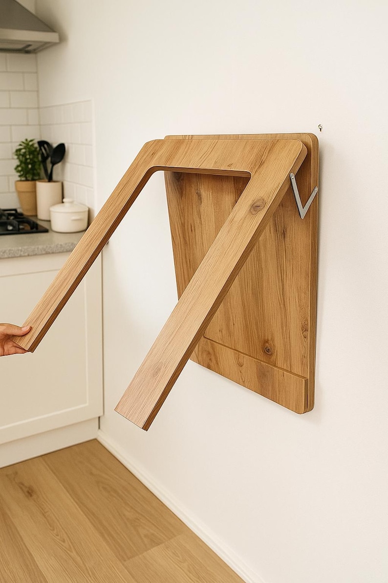 Gerahmter an der Wand befestigter Tisch, platzsparender Esstisch, Murphy-Schreibtisch, anpassbarer Tisch, faltbarer Tisch, hölzerner Klapptisch, Bild 1