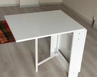 Portable Folding Balcony Table, Murphy Kitchen Table, Foldable Wooden Dining Table, Space Saving Table, Extendable Study Table