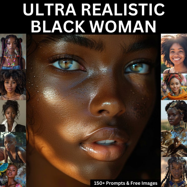 Ultra Realistic Black Woman Midjourney Prompts & AI Images